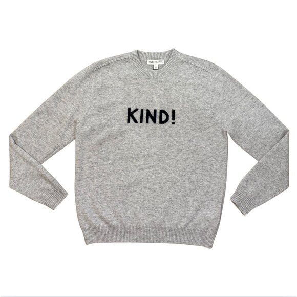 M&S x Bella Freud Grey Cashmere 'Kind' Jumper Sweater $185 NWT M - Picture 2 of 5